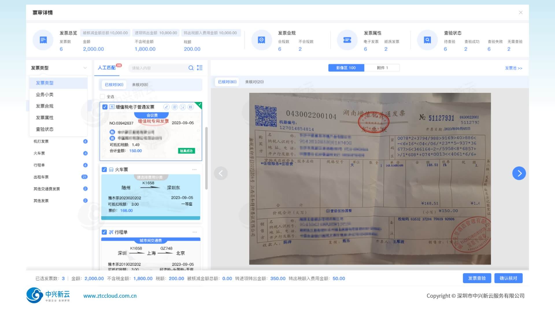 财务便捷票审界面