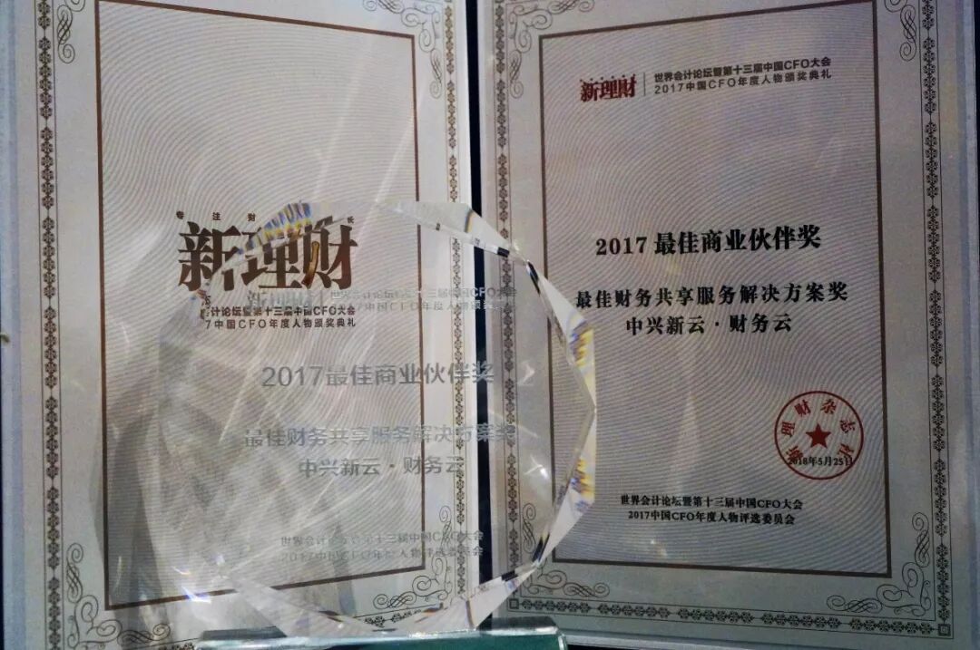 《中兴新云获2018世界会计论坛最佳财务共享服务解决方案奖》配图 2