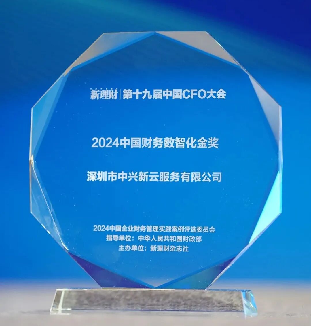 2024CFO优秀合作伙伴奖中国财务数智化金奖证书