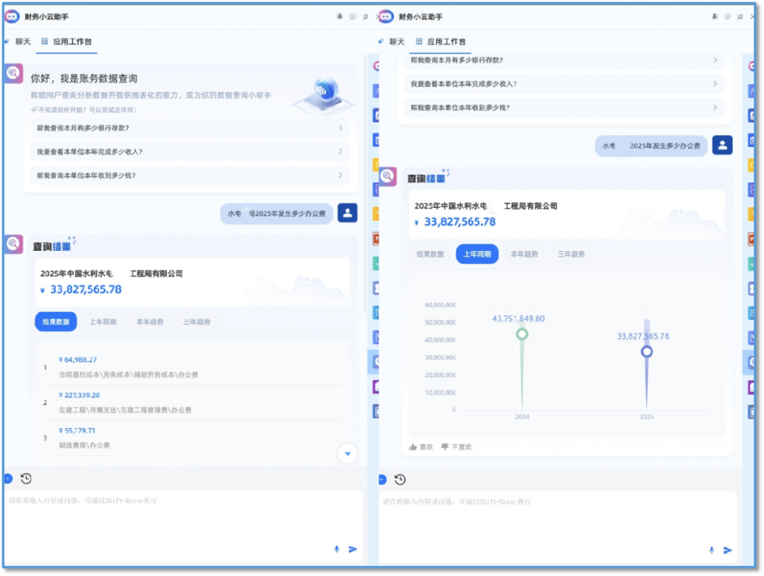 账务数据分析智能体界面