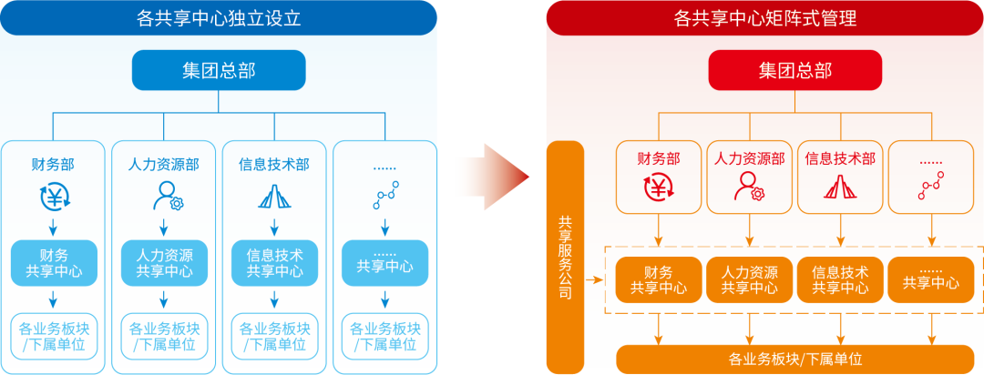 图1 多职能共享中心组织形式演进